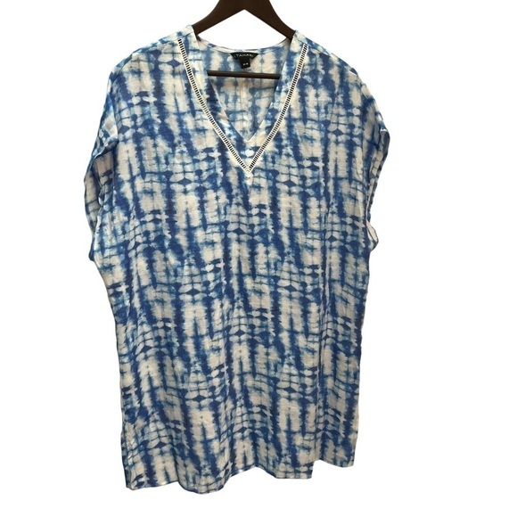 NEW Tahari Blue Tie Dye Beach/Swimsuit Cover Size M - Picture 5 of 12